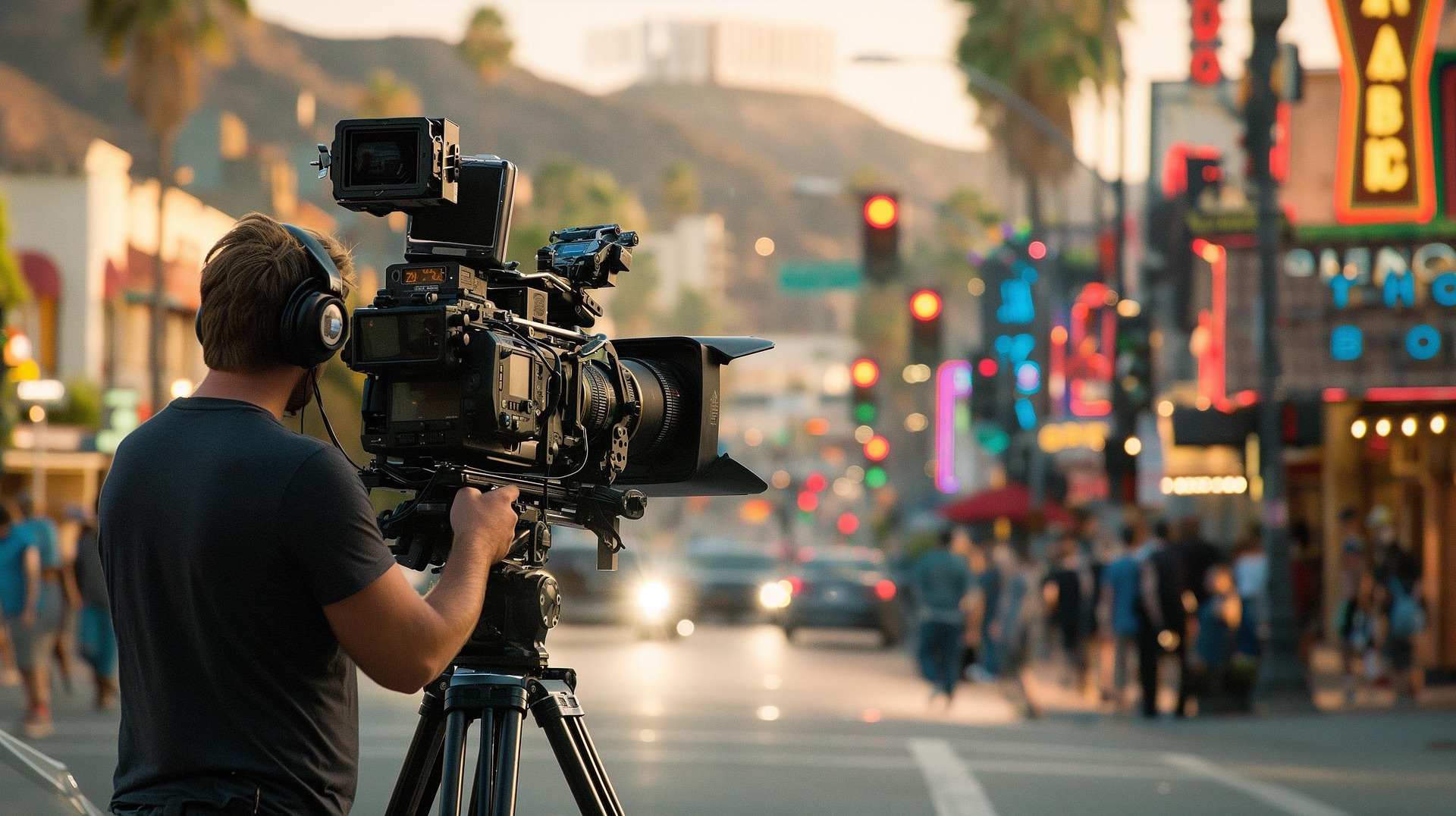 Music video production on set