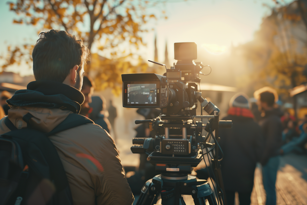 Cinema camera on a professional production set